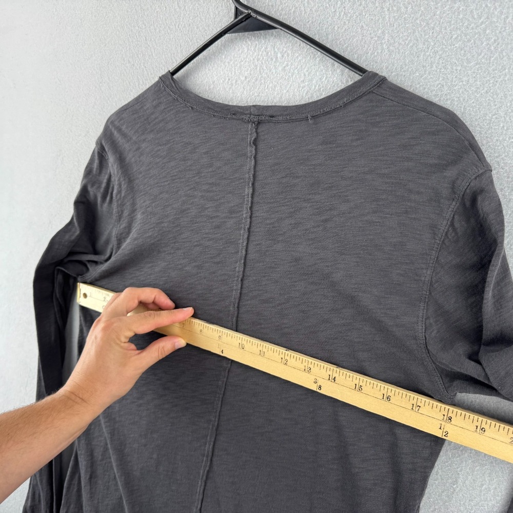 American Giant Shirt Womens Medium Gray Gauzy Cotton Long Sleeve Crew Tee USA - Picture 10 of 15